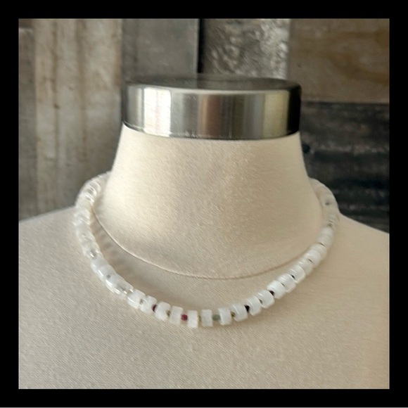 Handcrafted natural gemstone necklace 18” elegant rock quartz tourmaline pyrite - Picture 1 of 11